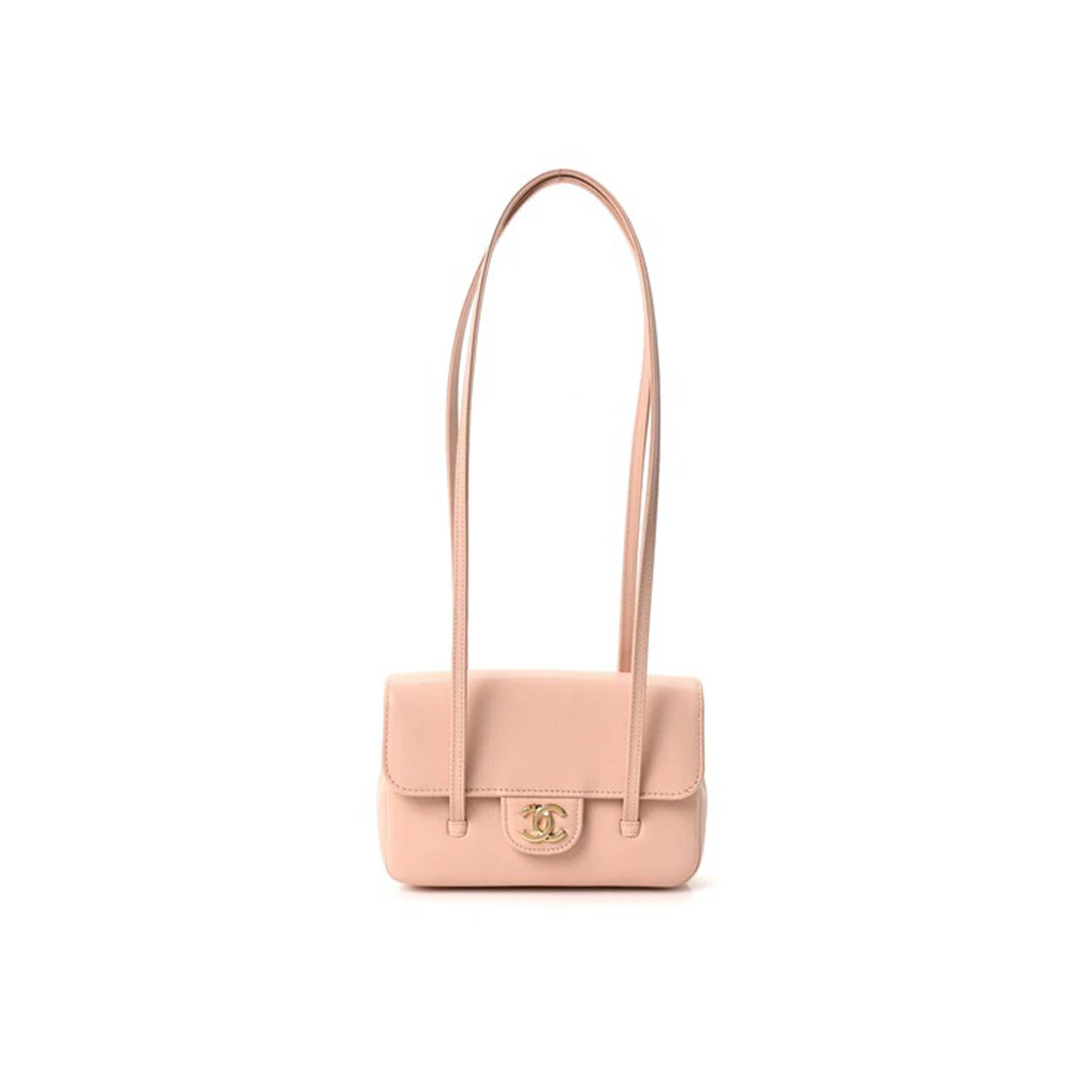 CHANEL SHINY CAVIAR MINI PREPPY COCO SHOULDER BAG LIGHT PINK AS5968 (17*12*4cm)